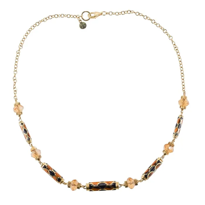 Necklaces Asch Grossbardt Asch Grossbardt Inlay Tigers Eye Onyx Citrine Gold Necklace Necklaces Asch Grossbardt Asch Grossbardt Inlay Tigers Eye Onyx Citrine Gold Necklace