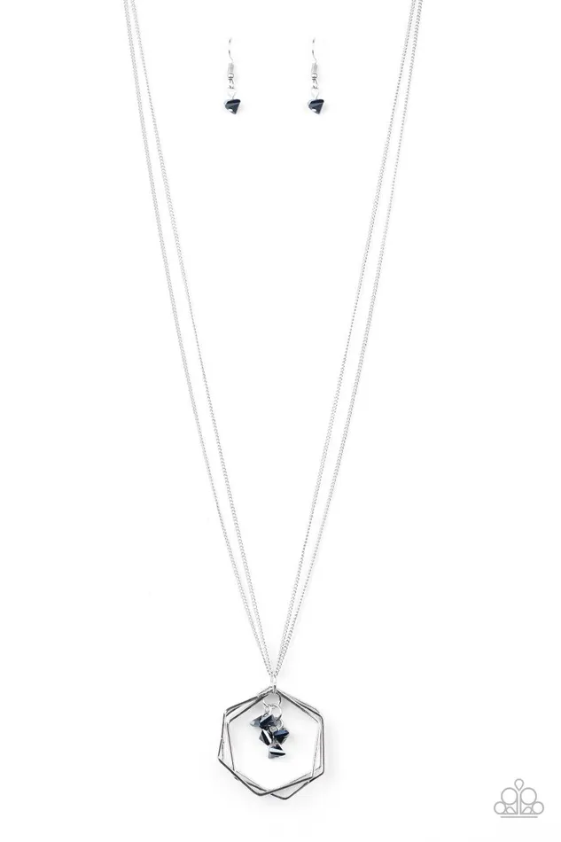 Necklaces Chicly Geocentric Blue Necklace Jewelry by Bretta Paparazzi Accessories