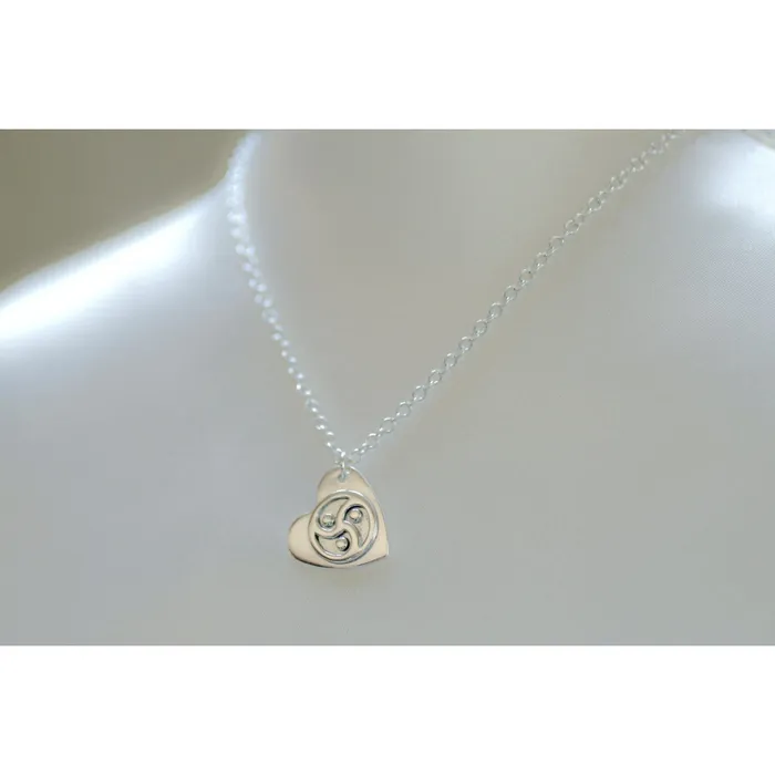 Necklaces EROS MOON Sterling Silver BDSM Symbol Pendant Handmade Unisex BDSM Emblem Pendant
