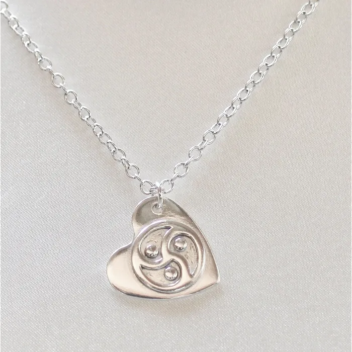 Necklaces EROS MOON Sterling Silver BDSM Symbol Pendant Handmade Unisex BDSM Emblem Pendant