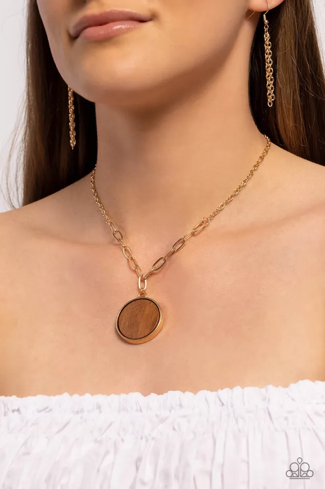 Necklaces Paparazzi Accessories WOODnt Dream of It Gold Necklace Jewelry by Bretta