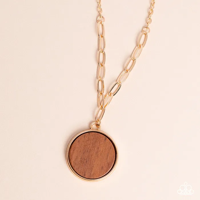 Necklaces Paparazzi Accessories WOODnt Dream of It Gold Necklace Jewelry by Bretta