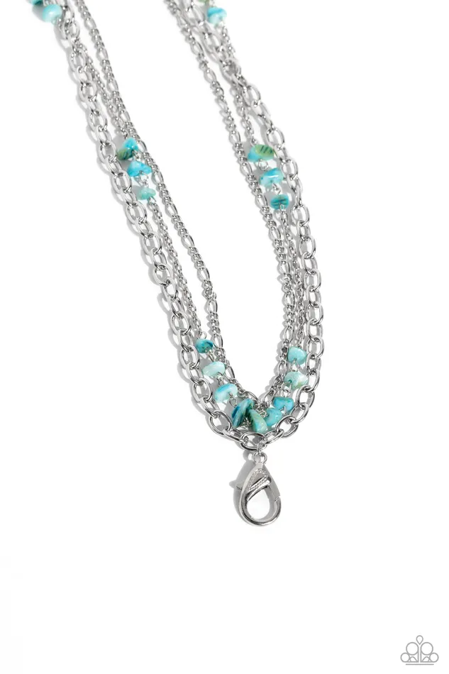 Necklaces Seize the Stacks Blue Lanyard Necklace Jewelry by Bretta Paparazzi Accessories