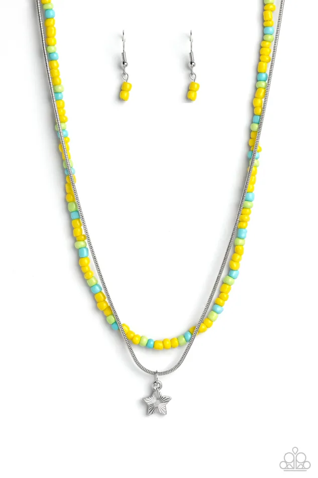 Necklaces Starry Serendipity Yellow Necklace Jewelry by Bretta Paparazzi Accessories
