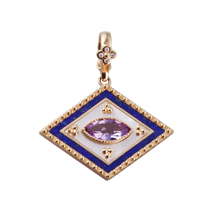 Orly Marcel Gold Diamond Amethyst Lapis Ajna Pendant Orly Marcel PreStyled Sets Orly Marcel Gold Diamond Amethyst Lapis Ajna Pendant Orly Marcel PreStyled Sets