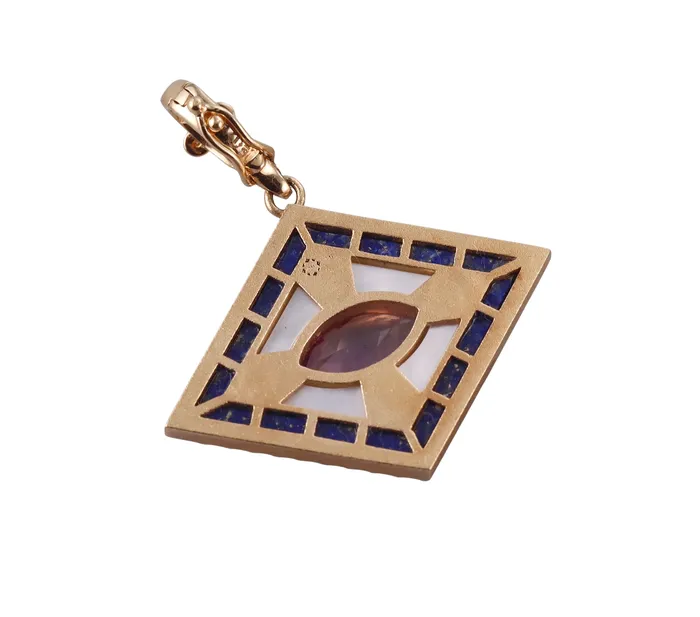 Orly Marcel Gold Diamond Amethyst Lapis Ajna Pendant Orly Marcel PreStyled Sets