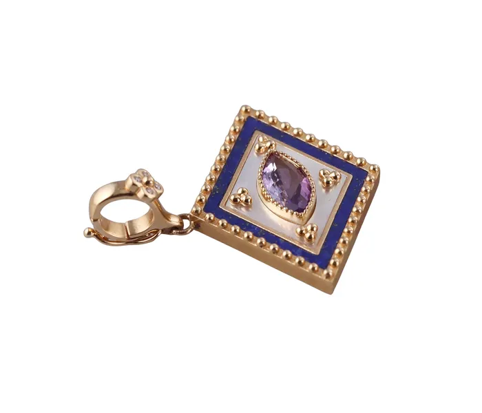 Orly Marcel Gold Diamond Amethyst Lapis Ajna Pendant Orly Marcel PreStyled Sets