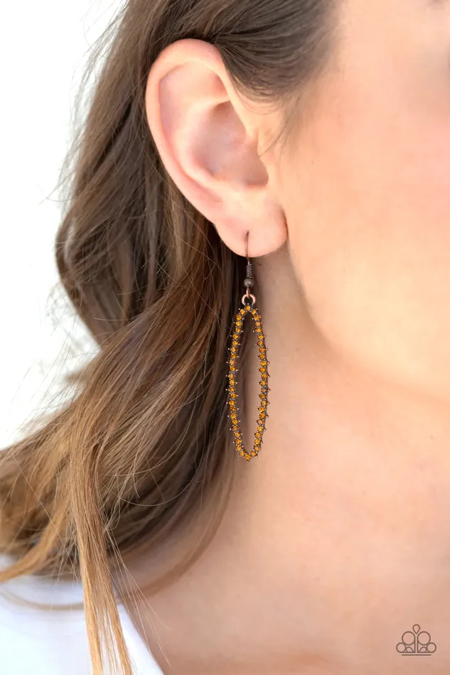 Paparazzi Accessories Earrings A Little GLOWmance Copper Earrings Jewelry by Bretta Paparazzi Accessories Earrings A Little GLOWmance Copper Earrings Jewelry by Bretta