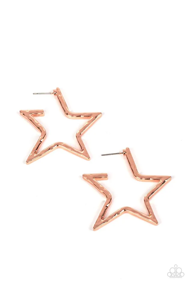 Paparazzi Accessories Earrings AllStar Attitude Copper Star Earrings Jewelry by Bretta