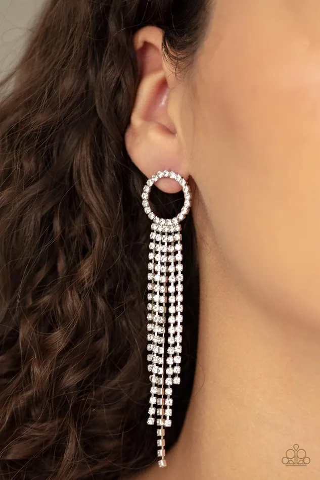 Paparazzi Accessories Earrings Endless Sheen White Earrings Jewelry by Bretta