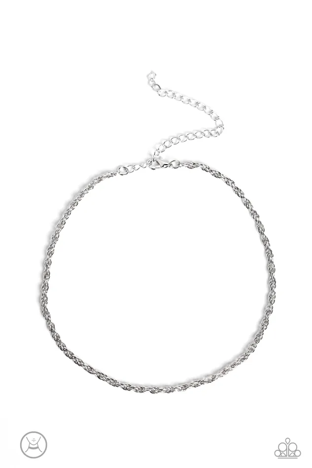 Paparazzi Accessories Glimmer of ROPE Silver Necklace Jewelry by Bretta Necklaces