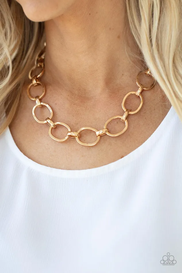 Paparazzi Accessories Necklaces HAUTEly Contested Gold Necklace Jewelry by Bretta