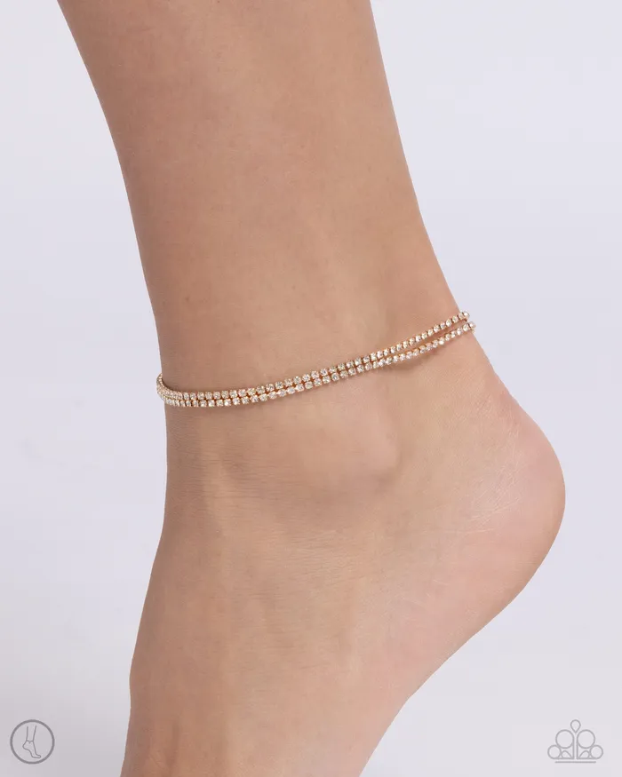 Paparazzi Accessories PreStyled Sets Dainty Declaration Gold Anklet Jewelry by Bretta Paparazzi Accessories PreStyled Sets Dainty Declaration Gold Anklet Jewelry by Bretta
