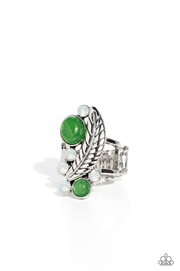 Paparazzi Accessories Rings Off To FEATHERland Green Ring Jewelry by Bretta