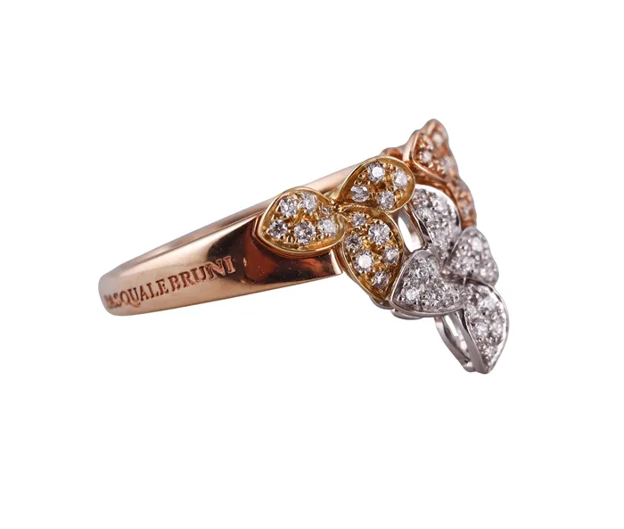 Pasquale Bruni Tri Color Gold Diamond Flower Ring Pasquale Bruni Rings