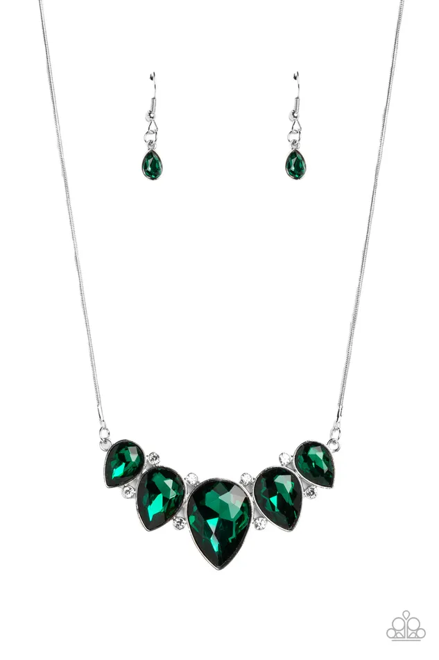 Regally Refined Green Necklace Jewelry by Bretta Paparazzi Accessories Necklaces