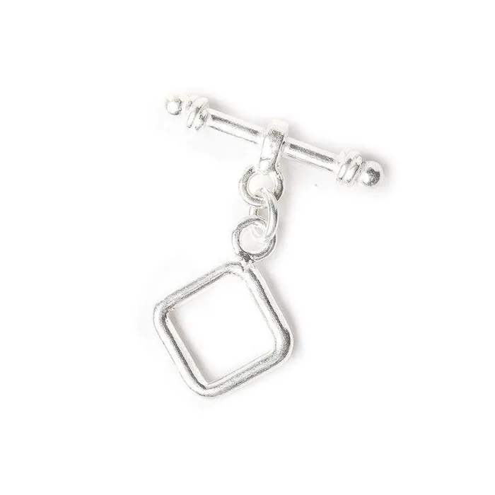 Rings Beadsofcambaycom 125mm Sterling Silver Plain Square Toggle 1 finding