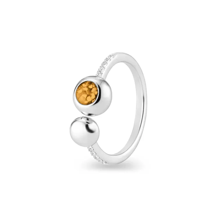 Rings EverWith Ladies Rondure Array and Sphere Memorial Ashes Ring EverWith