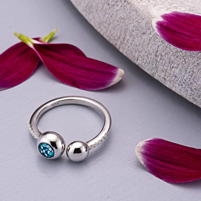 Rings EverWith Ladies Rondure Array and Sphere Memorial Ashes Ring EverWith