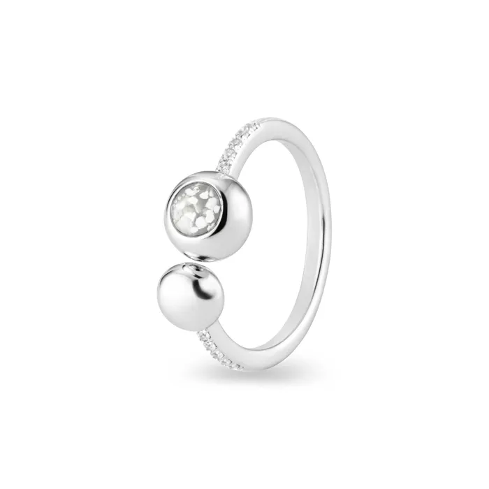 Rings EverWith Ladies Rondure Array and Sphere Memorial Ashes Ring EverWith