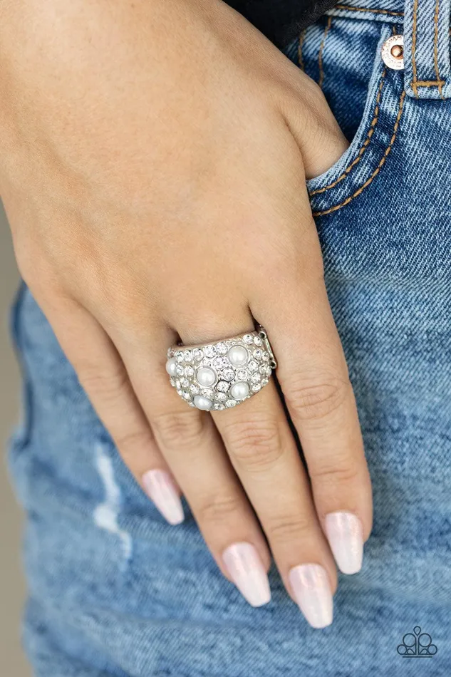 Rings Gatsbys Girl White Ring Jewelry by Bretta Paparazzi Accessories