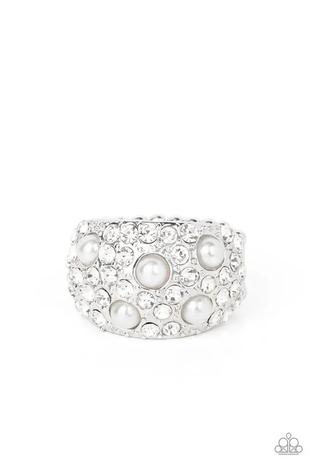 Rings Gatsbys Girl White Ring Jewelry by Bretta Paparazzi Accessories