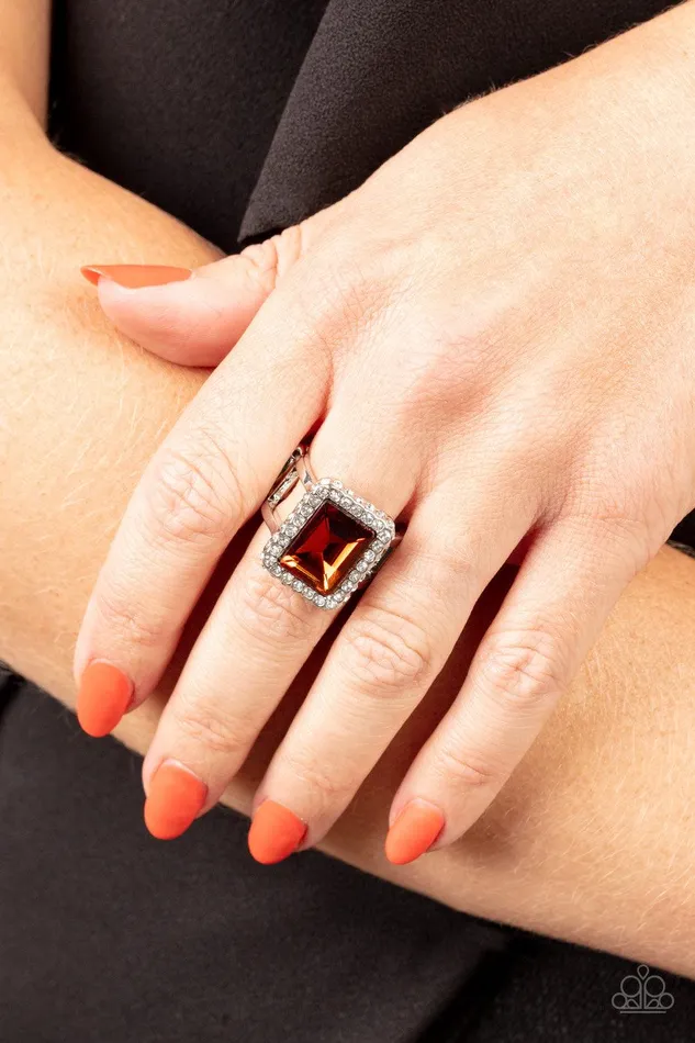Rings Paparazzi Accessories Glamorously Glitzy Brown Ring Jewelry by Bretta