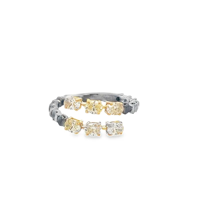 Rings YaninaCo Jewelry Black and Yellow Bypass Ring