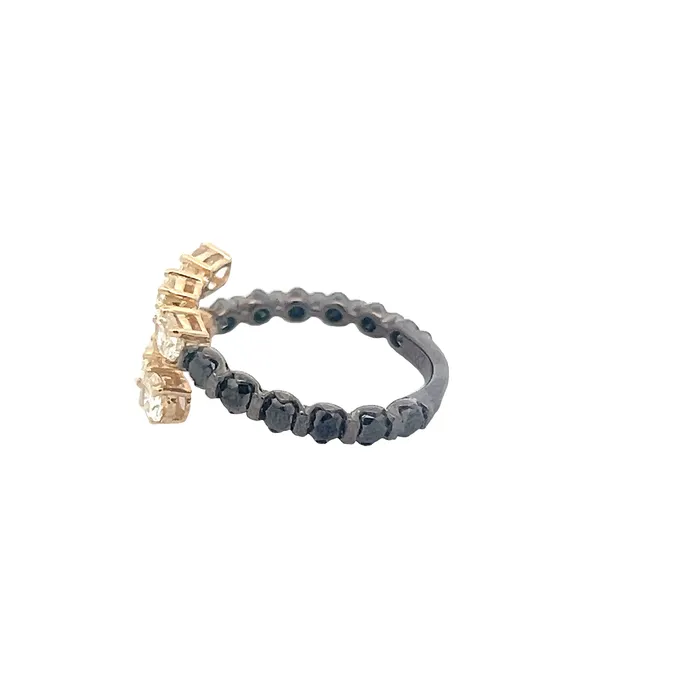 Rings YaninaCo Jewelry Black and Yellow Bypass Ring