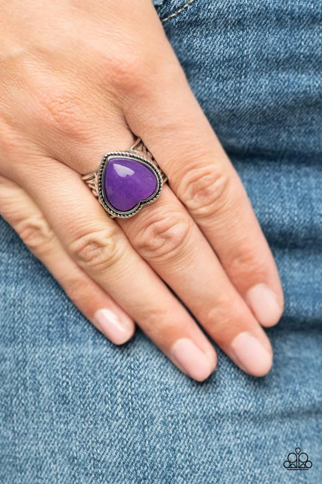 Stone Age Admirer Purple Heart Ring Jewelry by Bretta Paparazzi Accessories Rings Stone Age Admirer Purple Heart Ring Jewelry by Bretta Paparazzi Accessories Rings