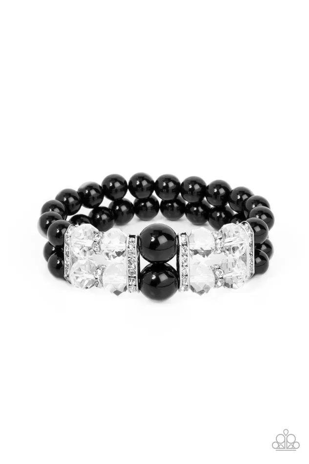 Timelessly Tea Party Black Bracelet Jewelry by Bretta Paparazzi Accessories Bracelets