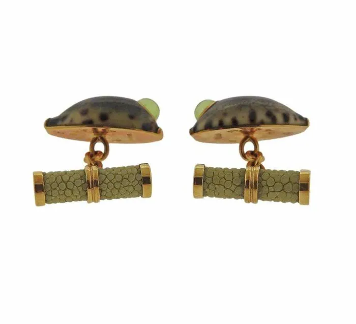 Trianon Gold Shell Peridot Cufflinks Trianon PreStyled Sets