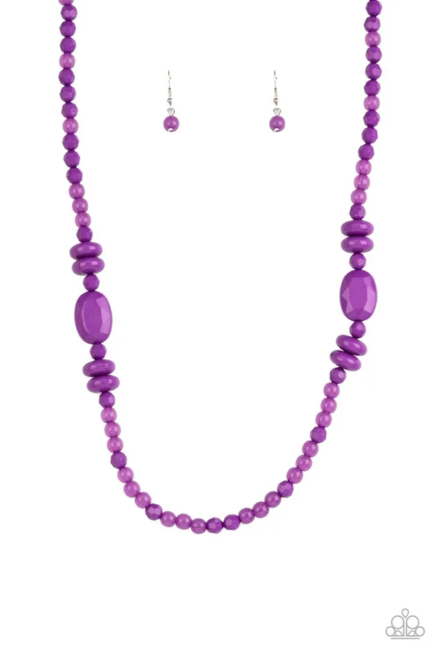 Tropical Tourist Purple Necklace Jewelry by Bretta Paparazzi Accessories Necklaces