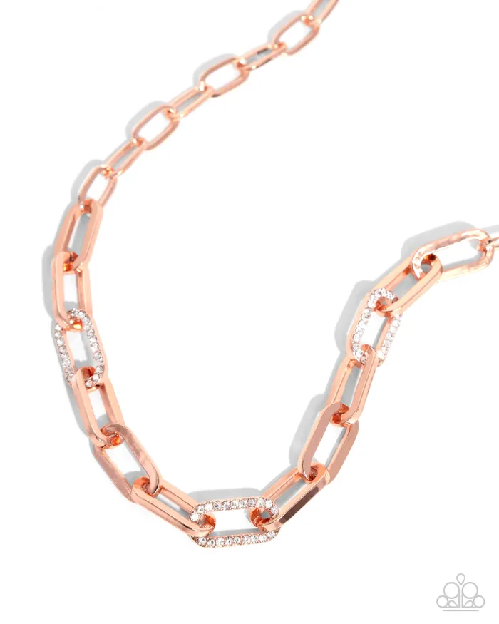 Understated Shimmer Copper Necklace Jewelry by Bretta Paparazzi Accessories Necklaces
