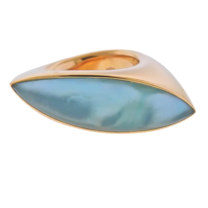 Vhernier Fuseau Mother of Pearl Crystal Rose Gold Ring Vhernier Rings