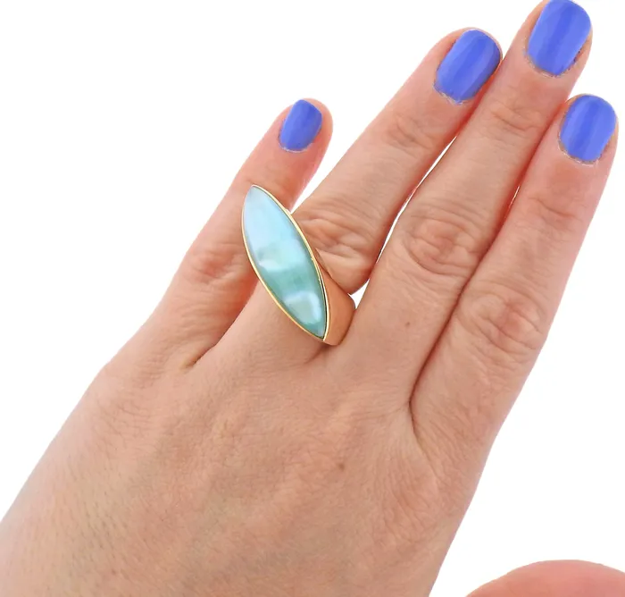 Vhernier Fuseau Mother of Pearl Crystal Rose Gold Ring Vhernier Rings