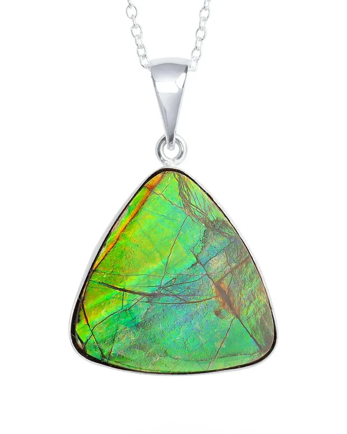 1910 Ct Ammolite Solid 925 Sterling Silver Chain Necklace Pendant YoTreasure Necklaces 1910 Ct Ammolite Solid 925 Sterling Silver Chain Necklace Pendant YoTreasure Necklaces