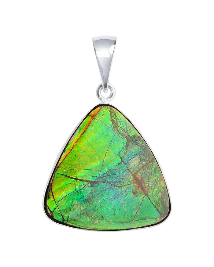 1910 Ct Ammolite Solid 925 Sterling Silver Chain Necklace Pendant YoTreasure Necklaces