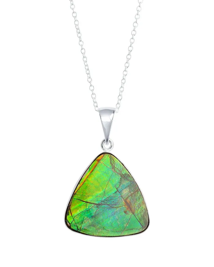 1910 Ct Ammolite Solid 925 Sterling Silver Chain Necklace Pendant YoTreasure Necklaces