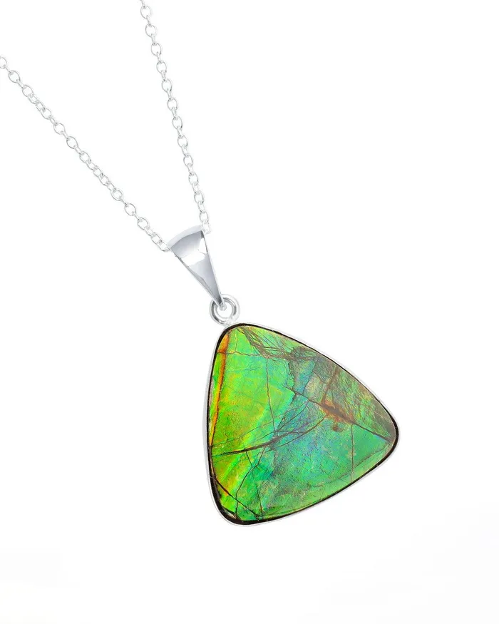 1910 Ct Ammolite Solid 925 Sterling Silver Chain Necklace Pendant YoTreasure Necklaces