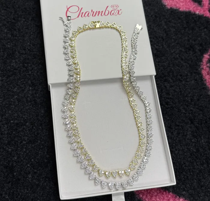 3 STONE HEART CUT NECKLACE Ships Same Day CharmBox Necklaces
