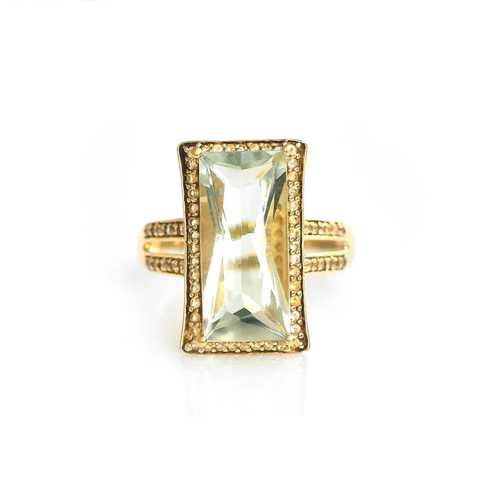 665 Ct Green Amethyst Citrine Solid 925 Sterling Silver Gold Plated Ring Jewelry YoTreasure Rings 665 Ct Green Amethyst Citrine Solid 925 Sterling Silver Gold Plated Ring Jewelry YoTreasure Rings