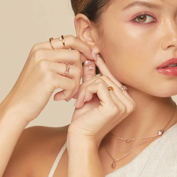 acemijewelry Earrings Eiffel Pearl Hoop