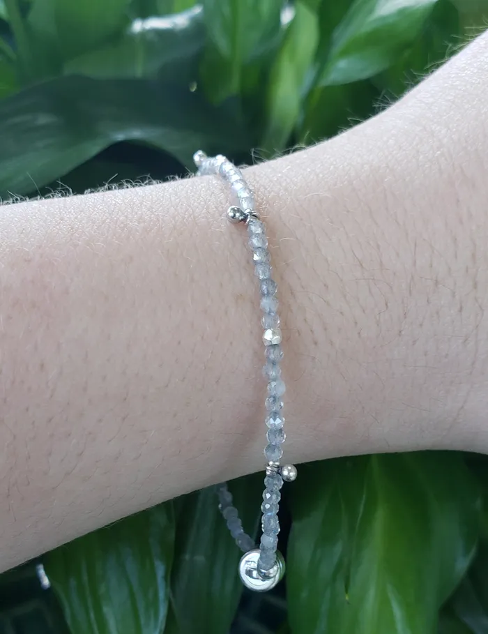AVF Bracelets AVF Labradorite Silver Beaded Bracelet SI3652 SI3646