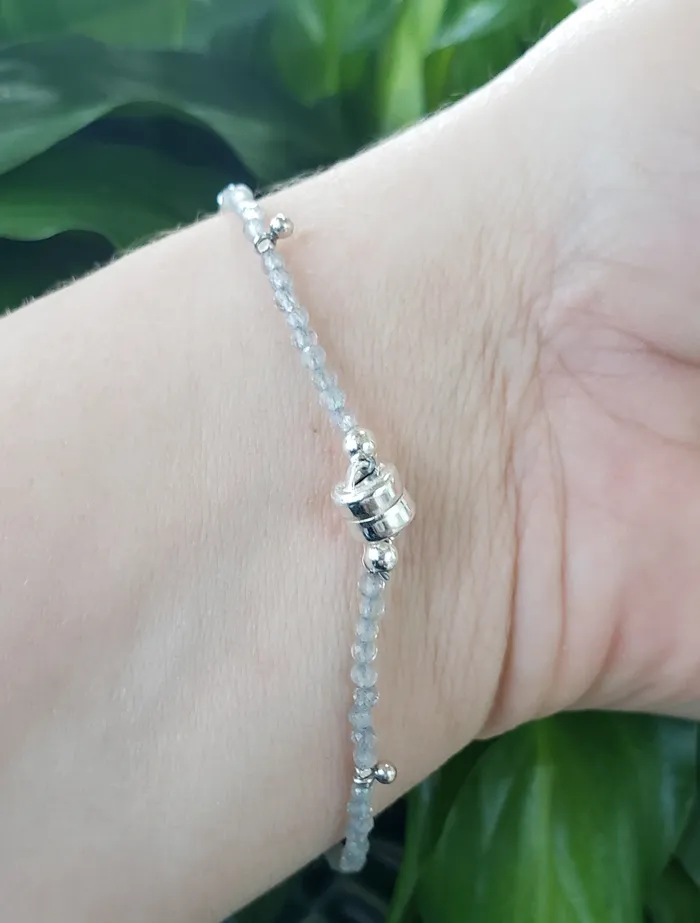 AVF Bracelets AVF Labradorite Silver Beaded Bracelet SI3652 SI3646