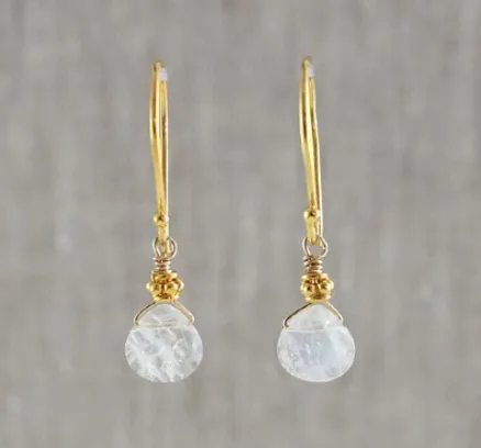 AVF Gold Moonstone Petite Earrings SI6714 AVF Earrings