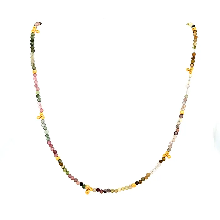 AVF Necklaces AVF Rainbow Tourmaline Beaded Necklace SI2351