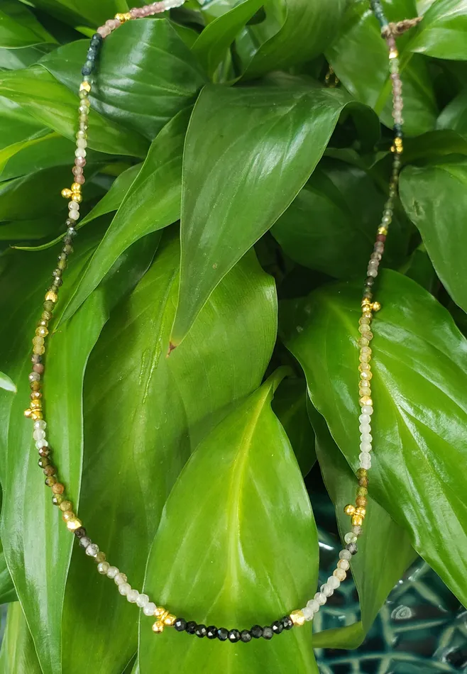 AVF Necklaces AVF Rainbow Tourmaline Beaded Necklace SI2351
