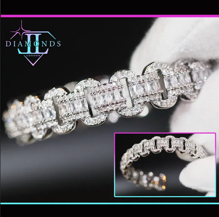 Baguette Diamond Bracelet Iced Out Bracelet Lab Diamonds London Bracelets