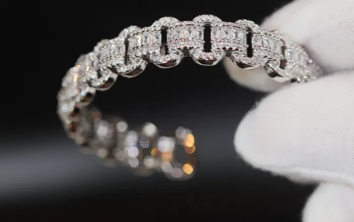 Baguette Diamond Bracelet Iced Out Bracelet Lab Diamonds London Bracelets